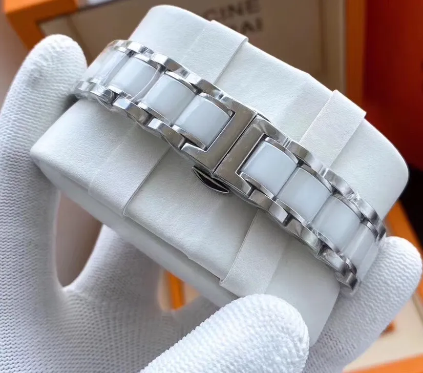 Nowe kobiety mechaniczne zegarek mechaniczny Automatyczny ruch mechaniczny szafirowe szklane lustro lustrzane cielęce pasek ceramiczny średnica 32 mm243g