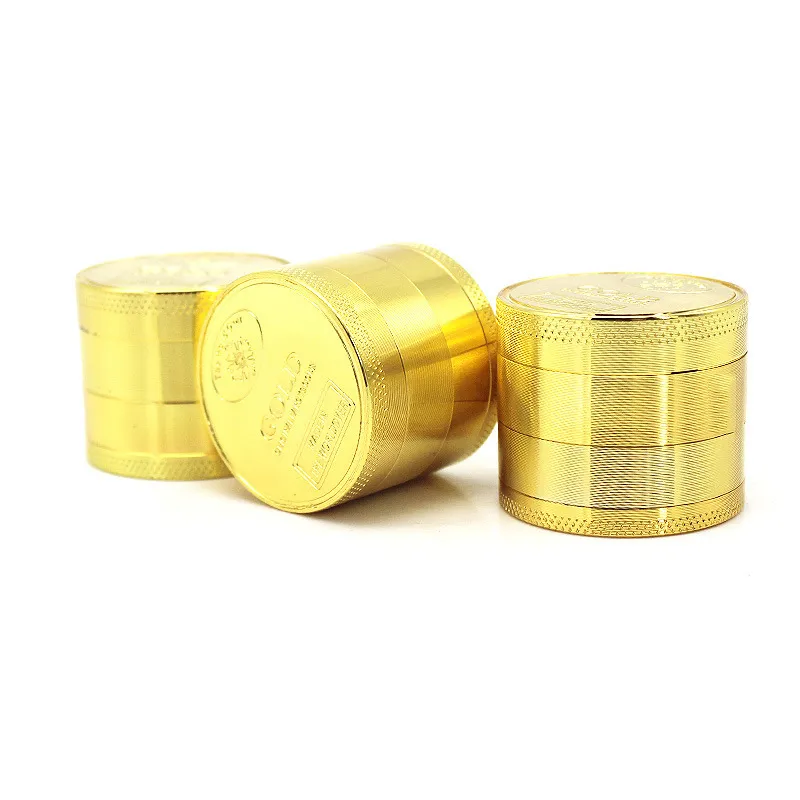 40 MM CNC 4 Peças de Fumar Moedor de Erva De Metal de Zinco Tabaco de Ouro Especiarias Mini Mão Muller Triturador Atacado Barato Moedor dhl livre