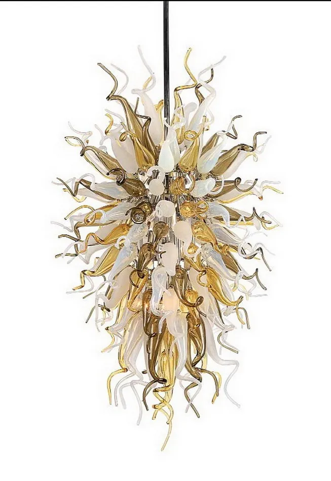 Bastante lujo lámpara moderna decoración del arte pendiente de la luz Chihuly Estilo soplado a mano de cristal de Murano hotel iluminación de la lámpara