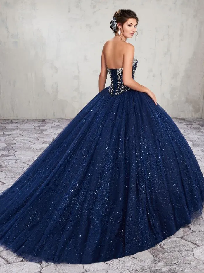 Custom Navy Blue Crystal quince dress cost with Beads and Sweetheart Neckline - Perfect for Special Occasions and Parties (Size 16) Custom Navy Blue Crystal quince dress cost with Beads and Sweetheart Neckline - Perfect for Special Occasions and Parties (Size 16)