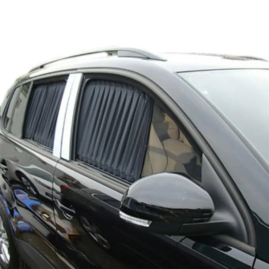 2 X 50S Verstellbarer Schwarzer Auto Seitenfenster Sonnenschutz