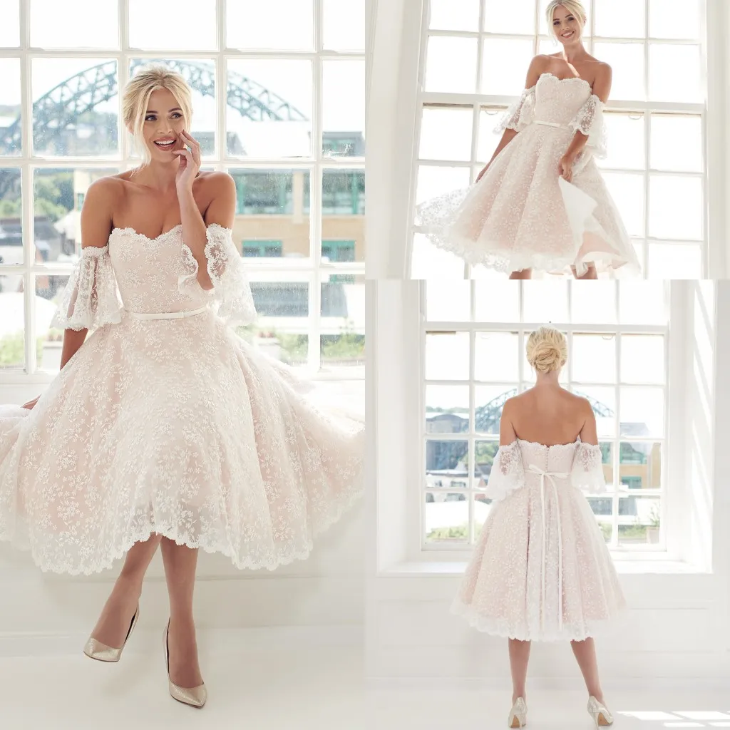 Elegant Modest Wedding Gown - Off Shoulder Knee Length Bridal Dress, Tulle Lace Applique, Ball Gown Style, Short Sleeve Wedding Dresses from Dhgate Ball Gown Wedding Dresses - price 135.07 Elegant Modest Wedding Gown - Off Shoulder Knee Length Bridal Dress, Tulle Lace Applique, Ball Gown Style, Short Sleeve Wedding Dresses from Dhgate Ball Gown Wedding Dresses - price 135.07
