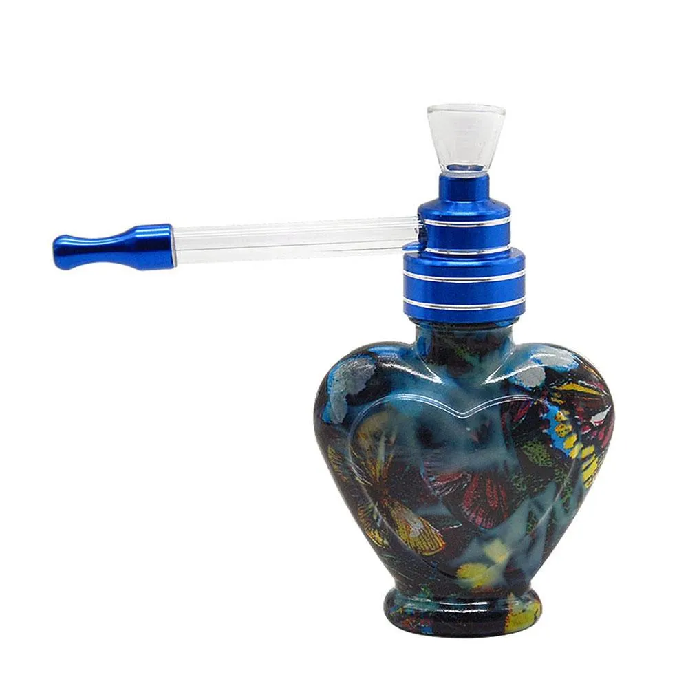 Narguilé Shisha Fumer Verre Tuyau D'eau 135 MM En Aluminium En Métal Tabac Huile Rig Cire Tuyau D'eau Pour Fumer Des Tuyaux D'eau Bongs