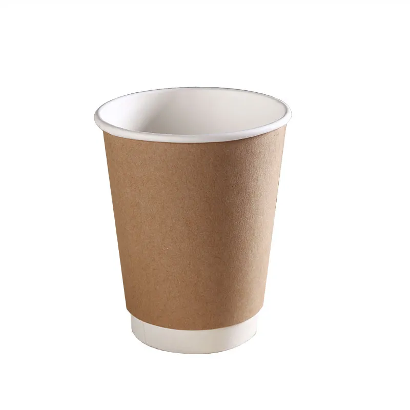 Disposable Takeaway Packing Paper Cups Double Deck Heat Insulation Milk Tea Coffee Kraft Papers Opening Ceremony Cup 0 39by L1