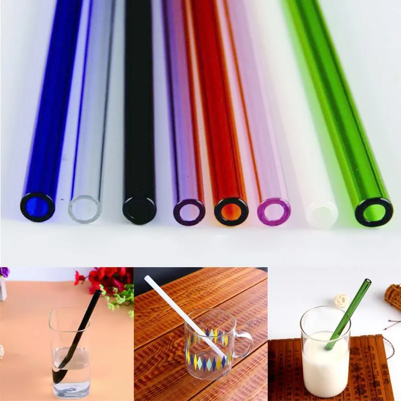 Wholesale-New Arrival 8mm Reusable Straight Pyrex Glass Drinking Straws for DIY Wedding Birthday Party Tools
