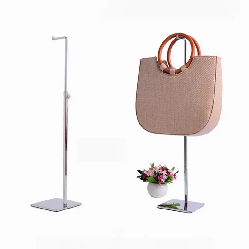 Silver Adjustable Bonia Handbag Stand Display Metal Polished Bonia Handbag Display Rack Women