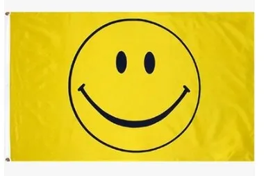 90 * 150 cm Szczęśliwa twarz Smiley żółta flaga 3x5ft dla biura domowe dzieci