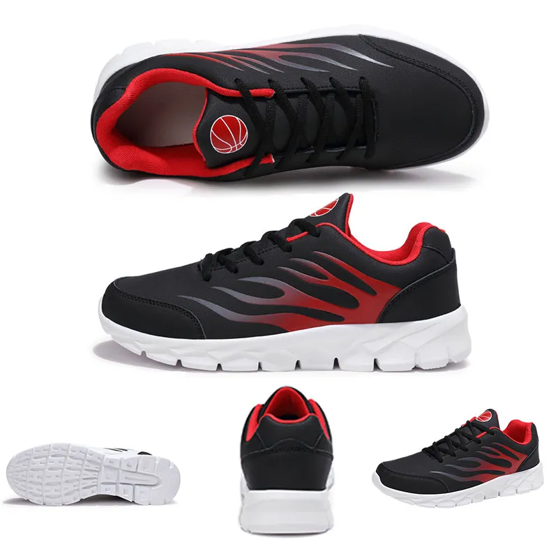 Fashion Designer Running Shoes men women Black White Red Flame Sport Shoes Mens Trainers Sneakers Homemade brand Made in China size 39-44