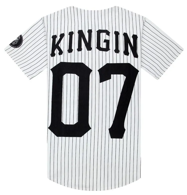 Man Si Tun 07 Last Kings Maglietta da baseball Tyga Maglie Nero Bianco Unsex Uomo Donna Stile Hip Hop Magliette Top Rap Magliette Trend