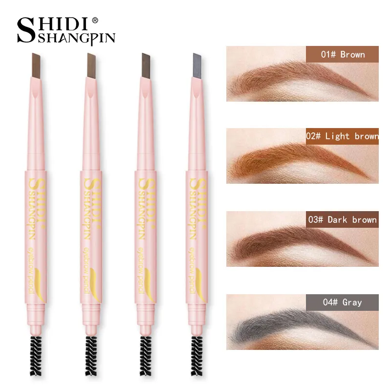 Shidi Premier Double Tête Rehausseurs De Sourcils Crayon À Sourcils Imperméable À L'eau Et À La Sueur Facile À Colorer Maquillage Rotatif Outils De Beauté