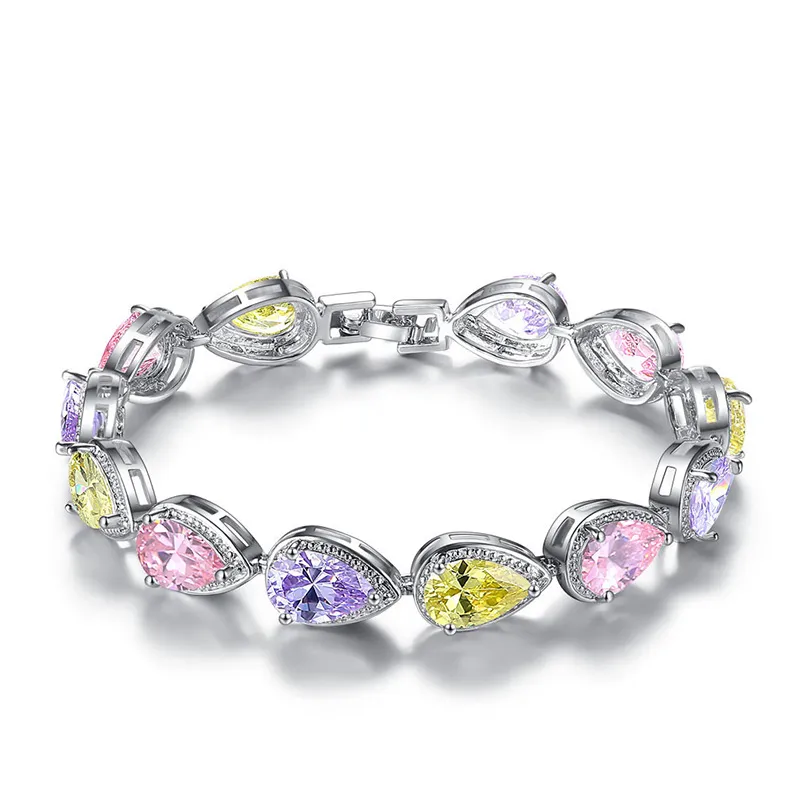 Charmes Bracelet Parti de mariage Cadeaux Seven Color Ange Ange Perle Perle Zircon Bracelet Femme Coréenne Chaîne de mode Bijoux