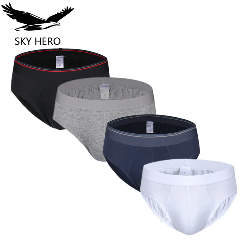 4pcs / parti 100% bomull herrunderkläder underbyxor manliga underkläder män slip homme mens briefs calzoncillos hombrre sexig man nkd korta y19042302