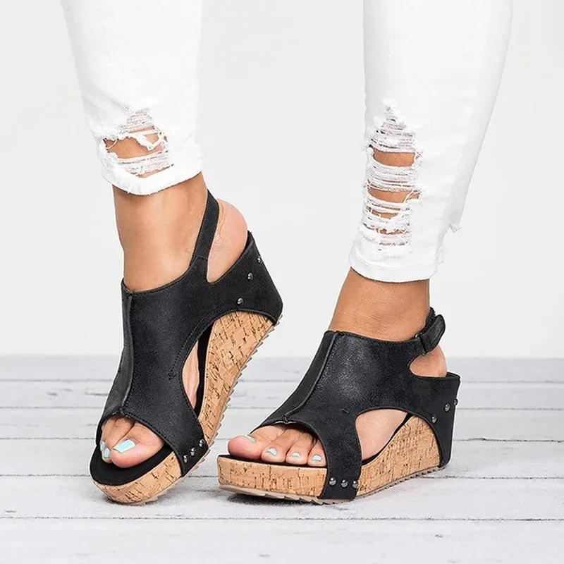 Wedge Heels Summer Cork Wedges Womens Summer Wedge Sandals Peep