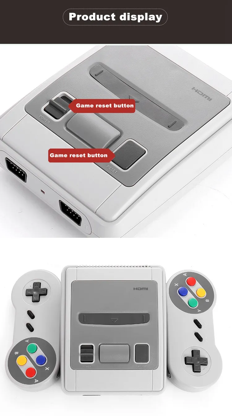 Mini SFC Game Console AV Output SNES 500 Classic Video Games pode se conectar à TV e para dois jogadores2125942