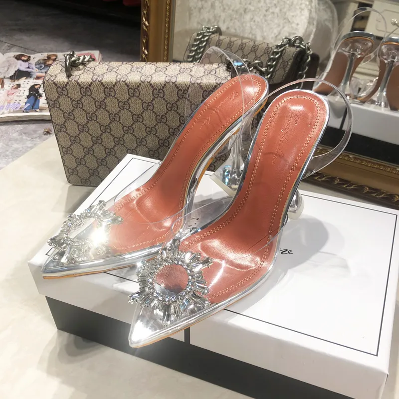 Gianni Bini Kirrah Clear Vinyl Strappy Flared Heel Sandals | Dillard's |  Clear strap heels, Sandals heels, Lucite heels