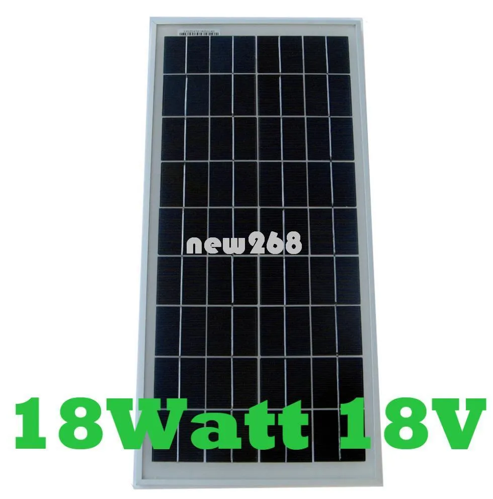 Freeshipping 18W 18V polykristallin kisel solpanel som används för 12V fotovoltaisk krafthemsystem, 18Watt 18WP 12VDC PV poly solmodul