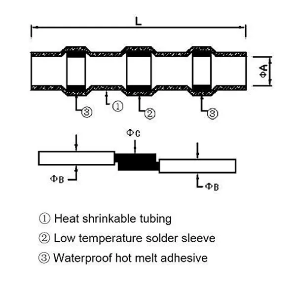 200 Pz / lotto Solder Seal Filo Connettori Solder Seal Heat Shrink Butt Connettori Terminali Elettrico Impermeabile Insula230e