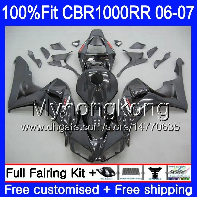 Einspritzkörper + Tank für HONDA CBR 1000 RR CBR 1000RR 06-07 276HM.0 CBR1000RR 06 07 CBR1000 RR 2006 2007 OEM-Verkleidungsset COOL Factory schwarz