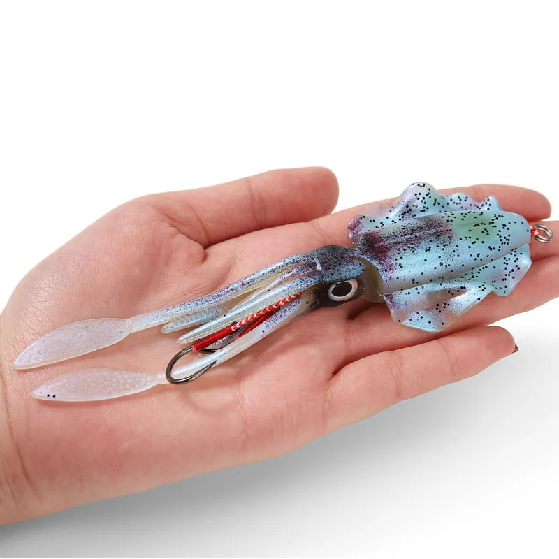 15cm/60g UV Glow Fishing Soft Lure Octopus Sea Fishing Wobbler Bait Squid  Jigs Fishing Lures Silicone Lure
