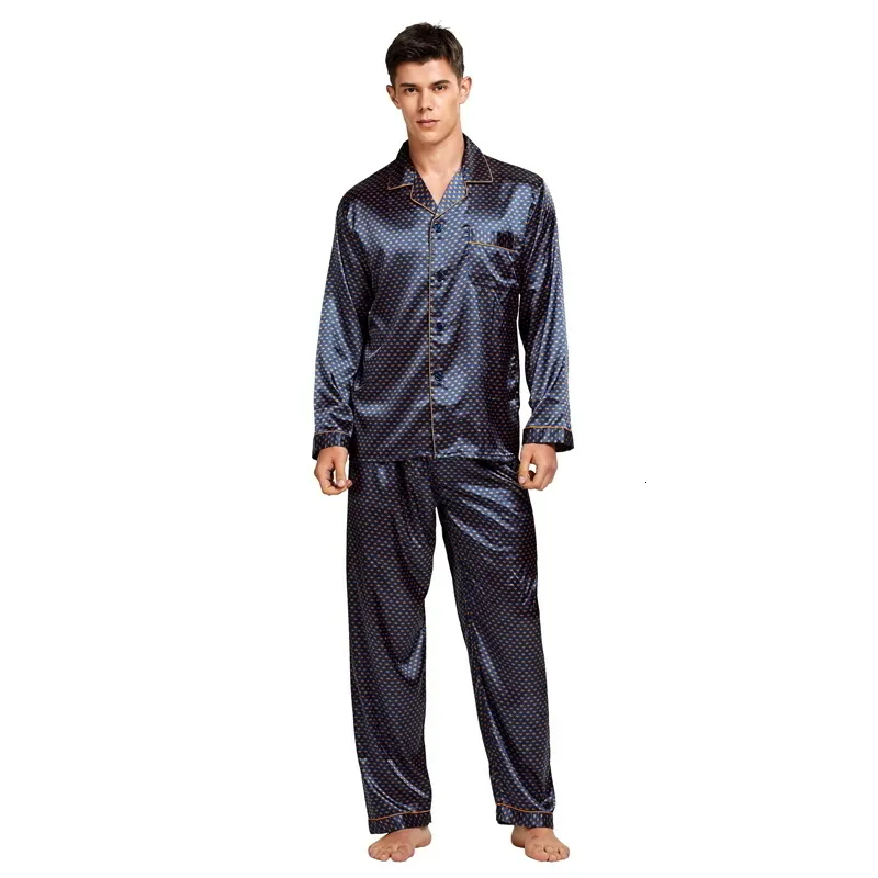 Tony&candice Men's Stain Silk Pajama Set Men Pajamas Silk Sleepwear Men Sexy Modern Style Soft Cozy Satin Nightgown Men Summer MX190724