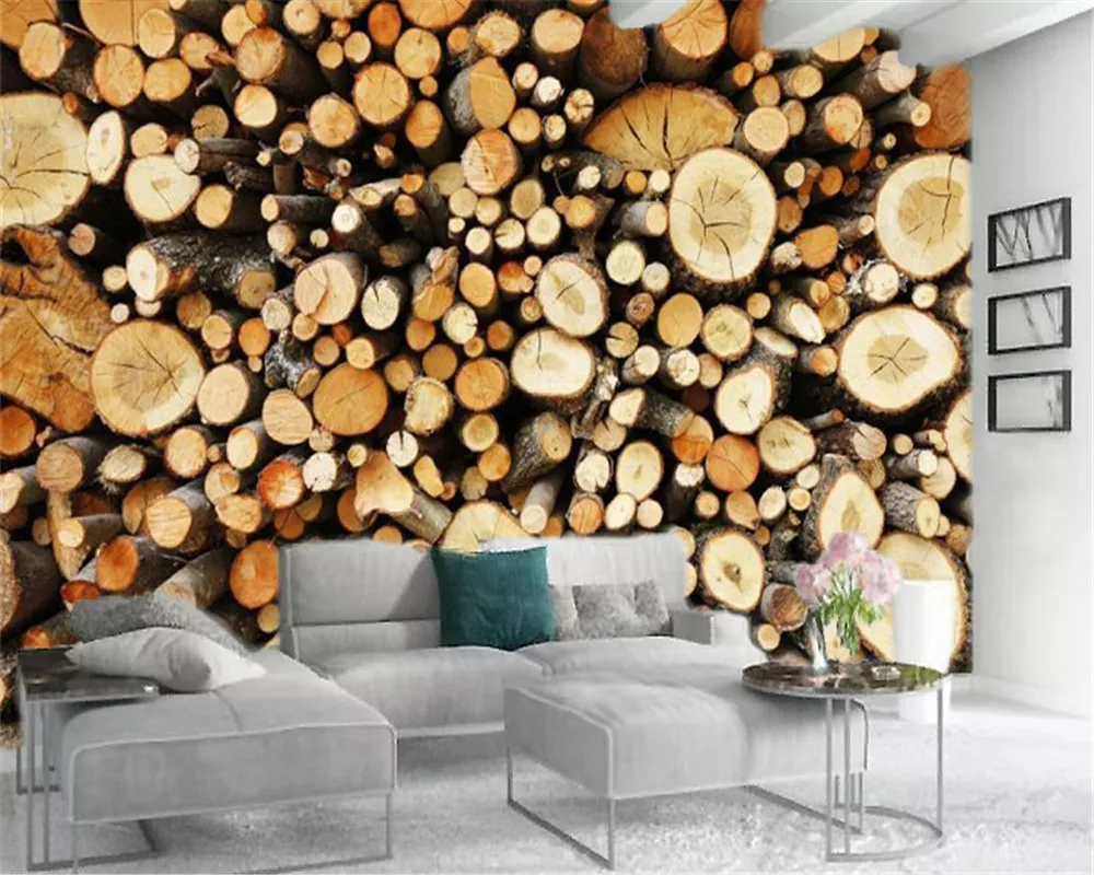 Benutzerdefinierte Foto-3D-Tapete, HD-Holz-Interieur aus großem und kleinem Holz, Wohnzimmer, Schlafzimmer, Wandverkleidung, HD-Tapete