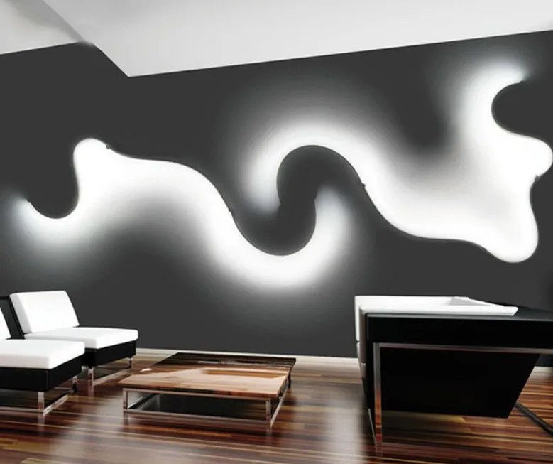 북유럽 LED 벽 램프 화이트 블랙 창조적 인 LED 벽 빛 거실 침대 옆 침실 인테리어 통로 홈 인테리어 조명 페덱스 운송