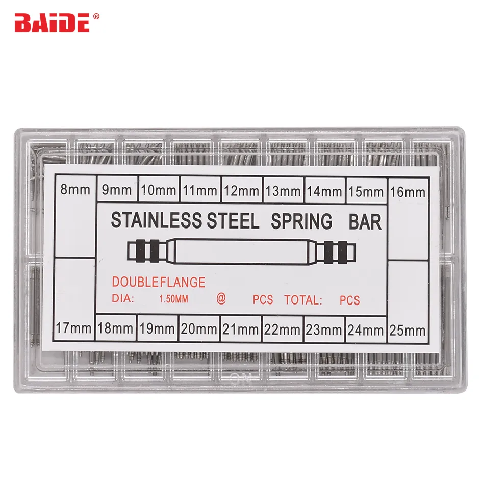 Diameter 1.5mm 360pcs 8mm -25mm Stainless Steel Spring Bar Link Pins Tool for Watch Band Replace 50set