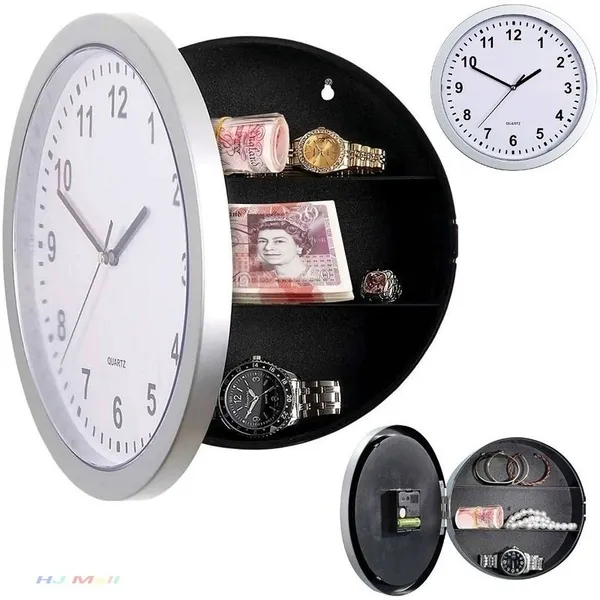 1 pcs Hidden Secret Wall Clock Safe Money Stash Jewellery Container Box Strongbox Digital Wall Clock Clocks Home Decor