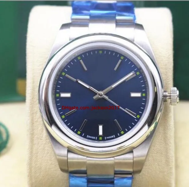 Julklapp 5 stilar 04 Oanvända 40mm stålarmband Perpetual Watch Modell 116000 Index Ring Automatiska Mekaniska Män Klockor
