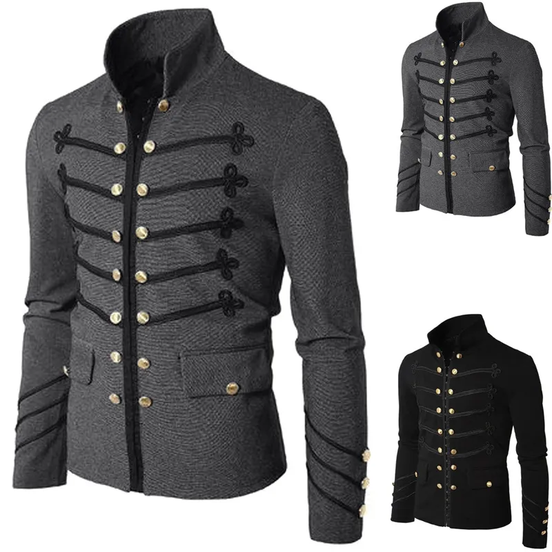 Vintage Gothic Military Parade Mens Tweed Jacket For Men Vintage Gothic Military Parade Mens Tweed Jacket For Men
