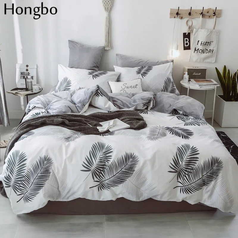 Hongbo Cotton Crystal Flannel Bedding Set With Duvet Cover Bed Sheet Children Kids Girl Leaves Winter Bed Linen