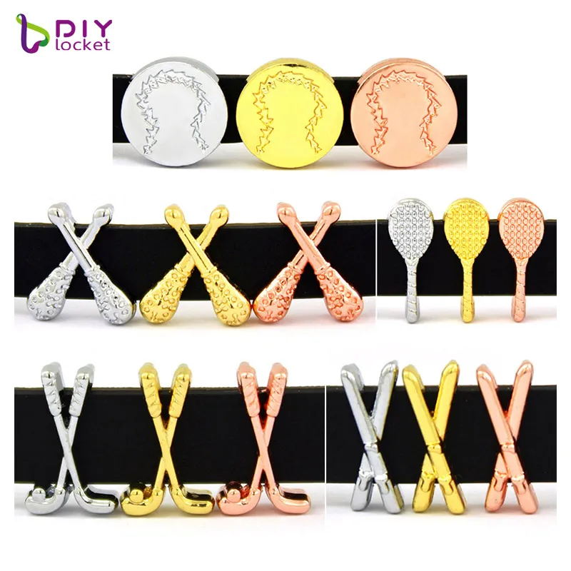 8mm Slide Charms For Wristbands, Belts, Pet Collars 10 Pack From