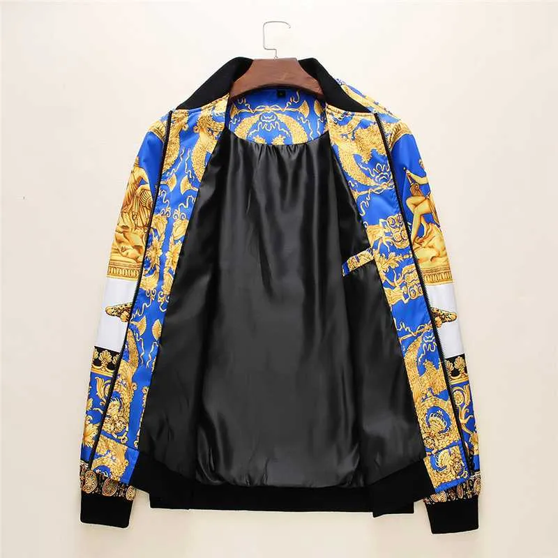 2020 New Brand Bomber Jacket Men Leopard Printed Streetwear