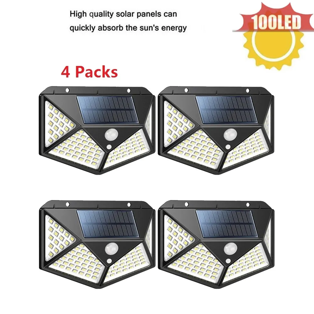 Waterproof Screwfix Solar Wall Lights With PIR Motion Sensor 100 LEDs