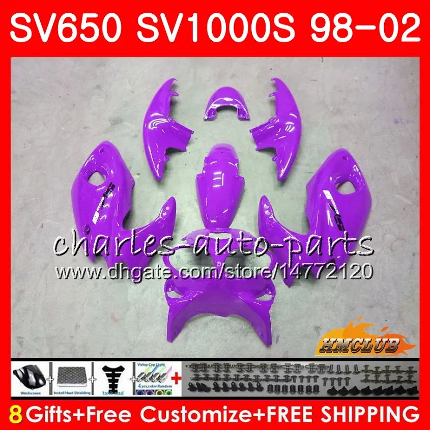 Corpo per SUZUKI SV650S SV400S SV1000S 98 99 00 01 02 26HC.15 SV 650S 400S 1000S viola lucido SV650 SV400 S 1998 1999 2000 2001 2002 Carenatura