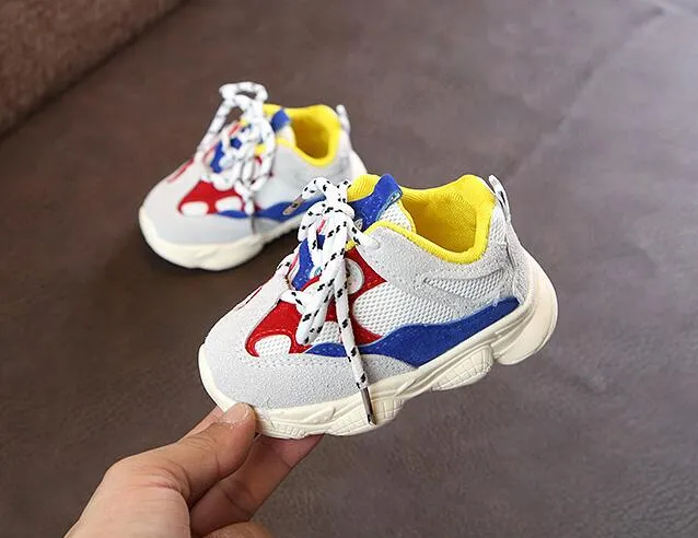 2020 Spring Autumn Baby Girl Boy Toddler Infant Casual Running Shoes Soft Bottom Comfortable Stitching Color Children Sneaker