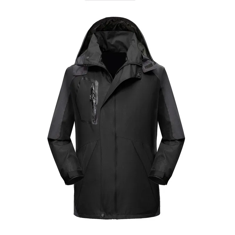 Fashion-2019 New Automne Survêtement Vestes Hommes Imperméable À L'eau Patchwork À Manches Longues Top Coat Plus La Taille Hommes Coupe-Vent Veste De Pluie Manteau