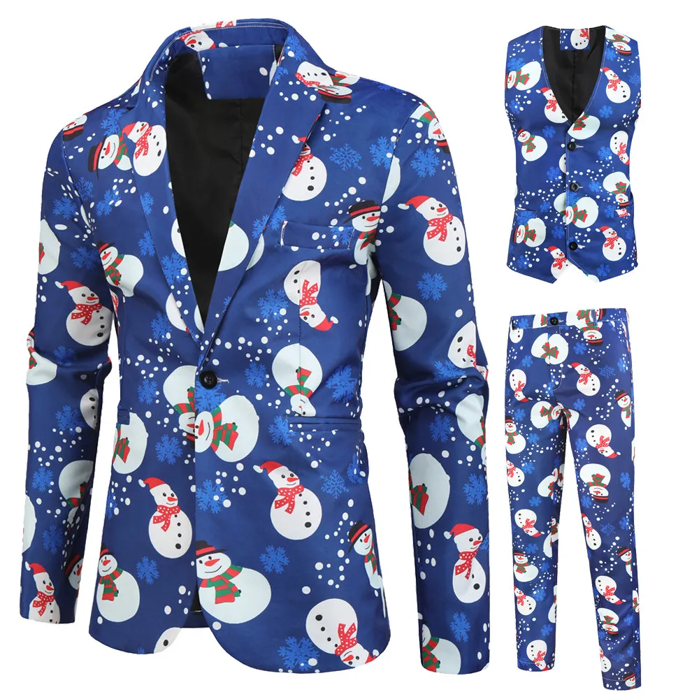 Newest Litthing Mens Christmas Suit Different Prints Xmas Prom Costume Include Jacket Pants Waistcoat Fashion Men Celebrating From 33 11 DHgate