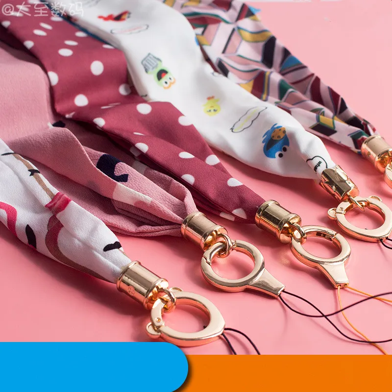 Phone Lanyard Strap Silk Ribbon Cell Phone Neck Lanyard, Detachable ...