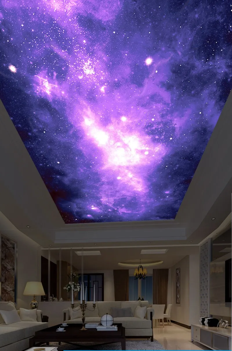 Custom ceiling wallpaper, fantasy star murals for the living room