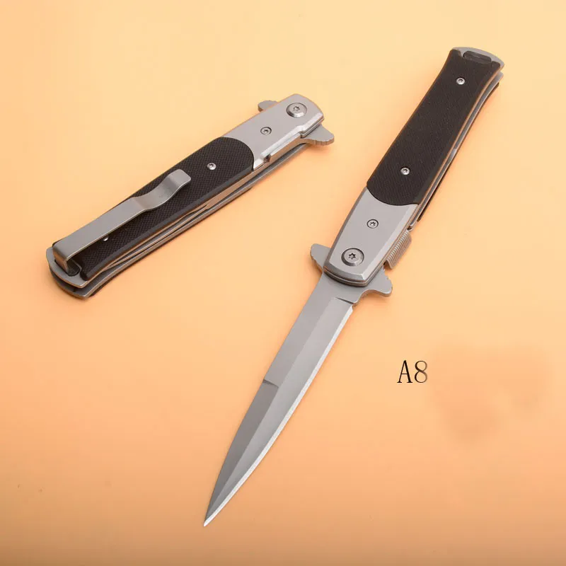 Coltello pieghevole Flipper ad apertura rapida assistito nuovo arrivo 440C Coltello tascabile EDC con lama rivestita in titanio / nero