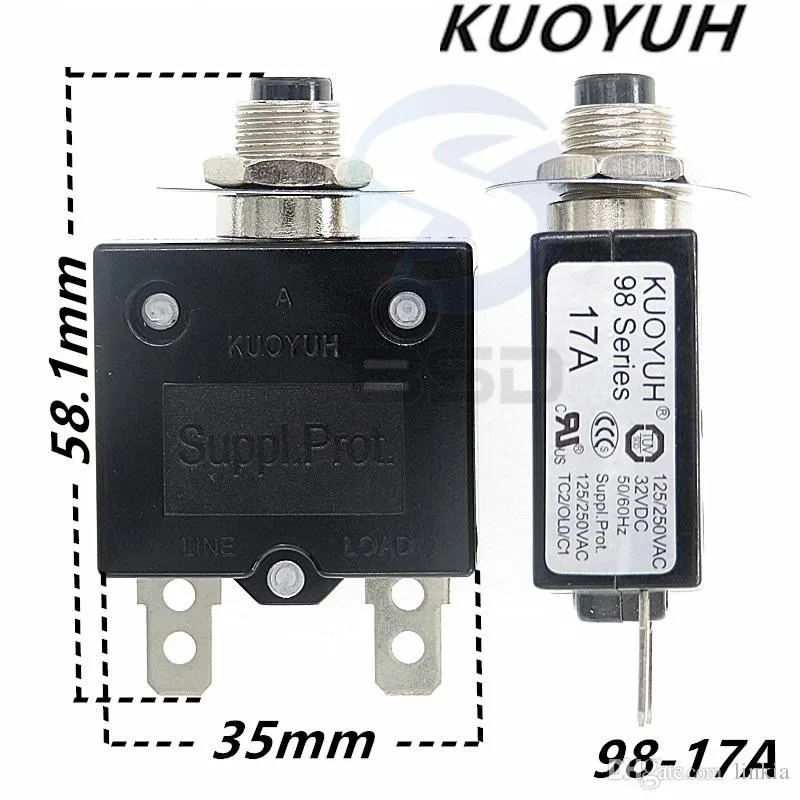 Disjoncteurs Taiwan KUOYUH 98 Series-17A Overcurrent Protector Overload Switch