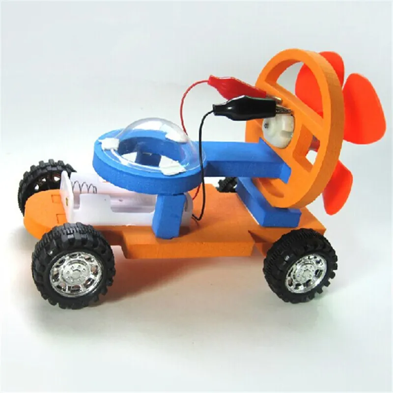 Electric Wind Car DIY Science Kit Aerodynamic Toy with DC Motor