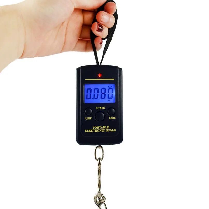400pcs Free shipping by dhl 40Kg Digital Scales LCD Display hanging luggage fishing weight scale LX4758