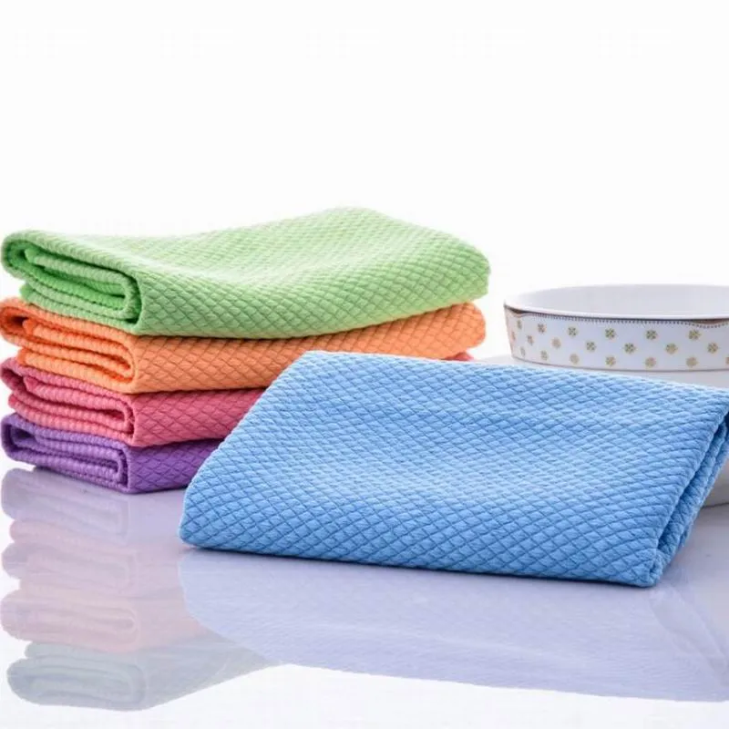 Serviettes de nettoyage en microfibre, couleur aléatoire, polissage, verre, acier inoxydable, tissu à brillance profonde, tissu pour pare-brise de fenêtre, 600 pièces/lot