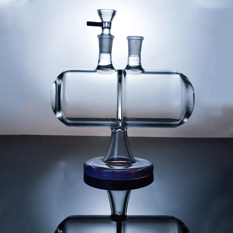 Nyaste Invertible Gravity Glass Bongs Infinity Waterfall Vattenrör Unika DAB-riggar med 14 mm fog tjocka oljeplattor lila grön XL-2061