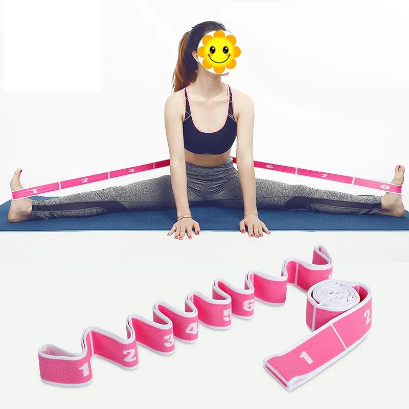 Yoga Pull Strap Belt Polyester Latex Elastic Latin Dance Stretching Band Loop Pilates Gym Fitness Exercise Resistance Bands