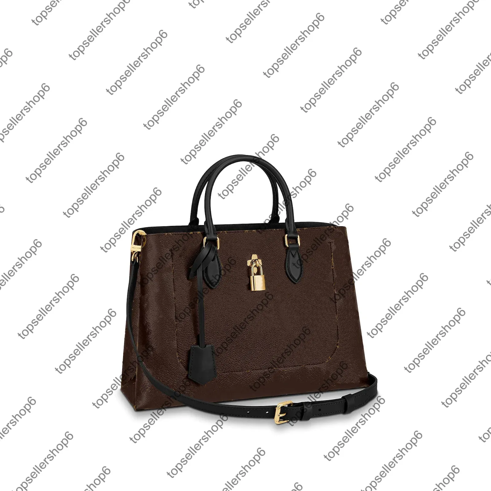 M43550 M43553 M43770 FLOWER TOTE bolsa de ombro feminina de negócios bolsa de ombro em couro de bezerro bolsa de designer com alça superior alça ajustável