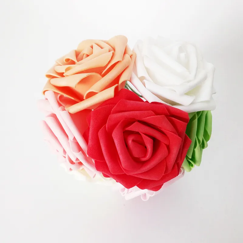 50 stuks 8 cm Pe Rose Tak Bruiloft Bruid Decoratie Boeket Diy Gift Rose Tak Decoratieve Krans