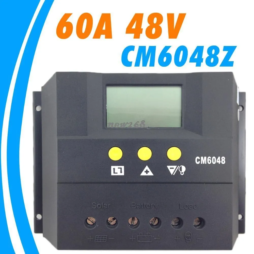 Freeshipping 60A 48v CM6048Z Solar Controller PV-paneel Batterij LADING Controller Solar System Home Binnen Gebruik NIEUW